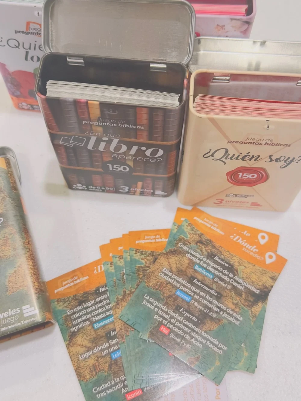 Juego de preguntas bíblicas - Set de 5 Latas Variadas